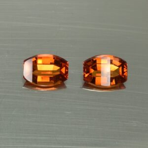 OrangeGrossular opp bar barrel pair 7.0x5.0mm 1.77cts og116 SOLD