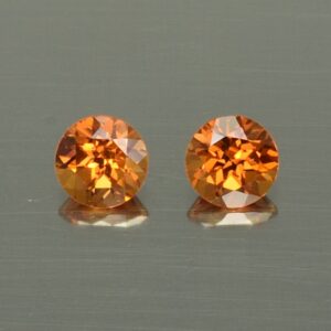 OrangeGrossular round pair 4.0mm 0.63cts og146 SOLD