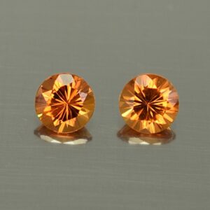 OrangeGrossular round pair 4.5mm 0.83cts og107