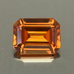 OrangeZircon eme cut 8.8x6.7mm 3.04cts N zn2092 SOLD