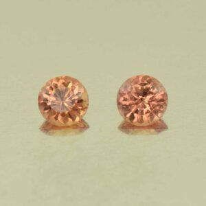 PadOrangeSapphire round pair 3.5mm 0.41cts N sa680