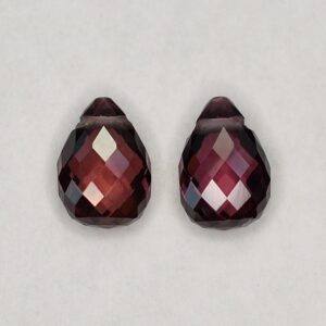 PinkZircon briolette pair 7.0x5.0mm 2.36cts N zn2836