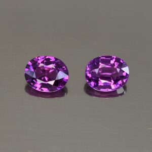 PurpleGarnet oval pair 7.8x6.3mm 3.35cts pl118b
