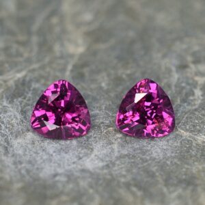 PurpleGarnet trillion pair 5.8mm 1.69cts pl585 SOLD