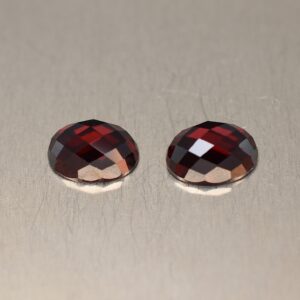 RedGarnet rosecut oval pair 7.0x5.0mm 2.32cts rg236