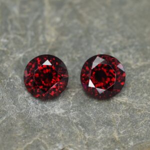 RedGarnet round pair 8.4mm 5.14cts rg179 SOLD
