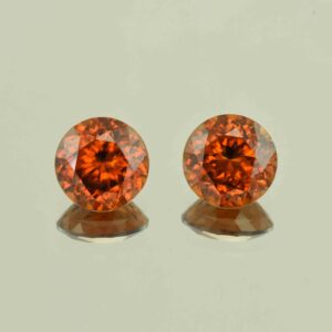 RedOrangeZircon round pair 10.5mm 13.16cts N zn6628 scaled 1