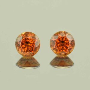 RedOrangeZircon round pair 6.5mm 3.29cts N zn6625