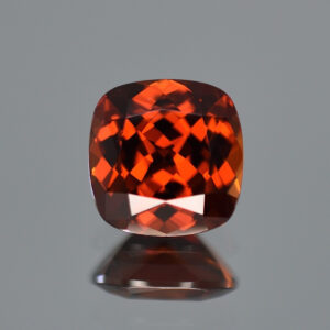 RedOrangeZircon sq cush 10.9mm 7.93cts N b zn654 SOLD