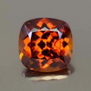 RedOrangeZircon sq cush 8.0mm 3.29cts N zn3586 SOLD