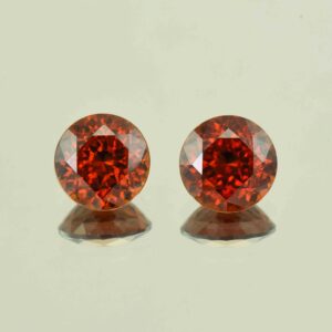 RedZircon round pair 11.0mm 15.01cts N zn6621 scaled 1