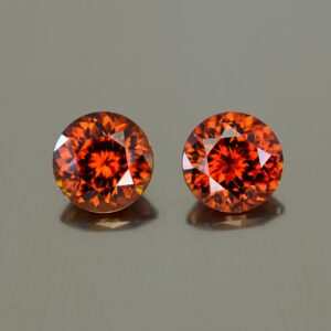 RedZircon round pair 8.1mm 5.89cts N zn2416 SOLD
