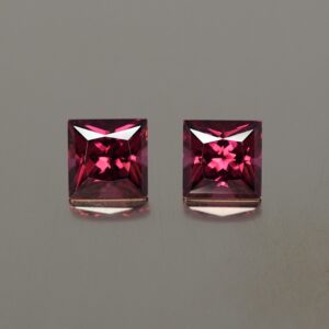 Rhodolite princess pair 6.0mm 2.91cts rh307 SOLD