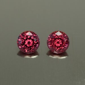 Rhodolite round pair 6.5mm 2.67cts rh313