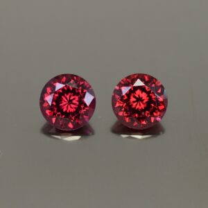 Rhodolite round pair 7.5mm 4.22cts rh315