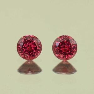 RoseMalayaGarnet round pair 5.0mm 1.18cts N rm461