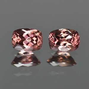 RoseZircon cushion pair 8.0x6.0mm 4.32cts zn2478