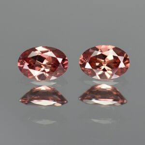 RoseZircon oval pair 6.5x4.5mm 1.51cts zn2457