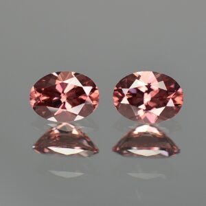 RoseZircon oval pair 7.5x5.5mm 2.75cts zn2458 SOLD