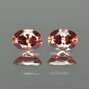 RoseZircon oval pair 7.5x5.5mm 2.87cts zn2488