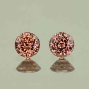 RoseZircon round pair 5.0mm 1.47cts H zn7679