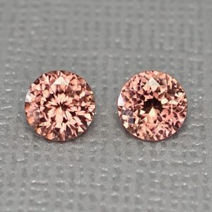 RoseZircon round pair 6.0mm 2.19cts zn1704 SOLD
