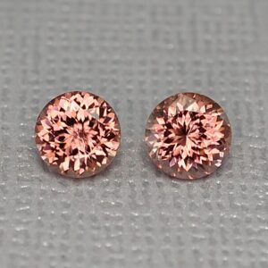 RoseZircon round pair 6.0mm 2.52cts zn1705 SOLD