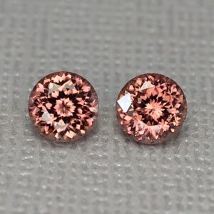 RoseZircon round pair 6.0mm 2.69cts zn2477 SOLD