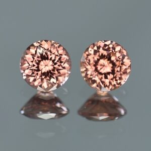 RoseZircon round pair 6.5mm 3.25cts zn3090
