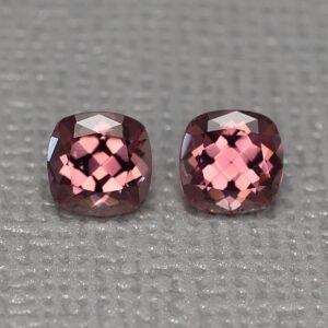 RoseZircon sq cush pair 5.5mm 2.29cts zn1868 SOLD