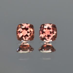 RoseZircon sq cush pair 5.9mm 2.89cts zn1870 SOLD