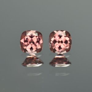 RoseZircon sq cush pair 6.5mm 3.47cts zn1178 SOLD