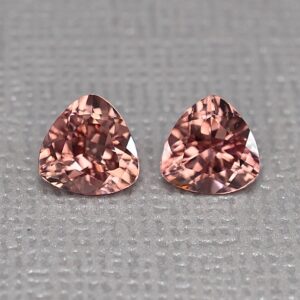 RoseZircon trillion pair 7.0mm 3.35cts b zn1173