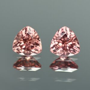 RoseZircon trillion pair 7.0mm 3.49cts zn1156