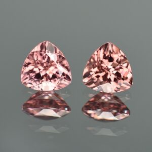 RoseZircon trillion pair 7.5mm 4.50cts zn2073 SOLD