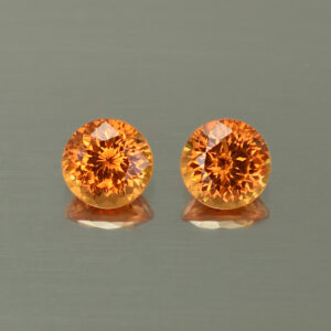 Spessartite round pair 6.0mm 2.53cts N sg153 SOLD
