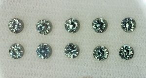 TealGreySapphire round 3.5mm 2.04cts 10pcs N sa379 SOLD