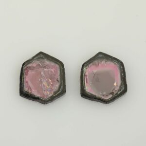 WatermelonTourmaline slice pair 14.5x13.0mm 9.92cts N tm1700 a