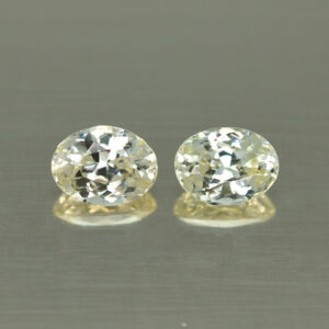 WhiteGrossular oval pair 6.7x5.0mm 1.89cts N gg138