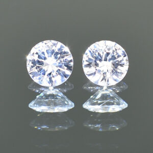 WhiteSapphire round pair 6.0mm 1.94cts H sa263 crop