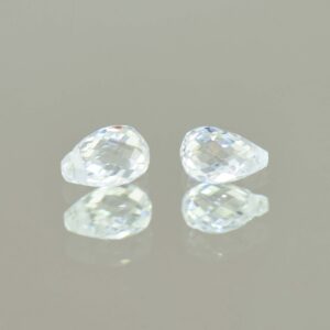 WhiteZircon brio pair 6.0x4.0mm 1.68cts H zn5673