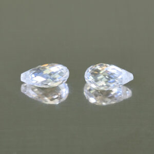 WhiteZircon brio pair 8.0x5.0mm 2.95cts H zn3600