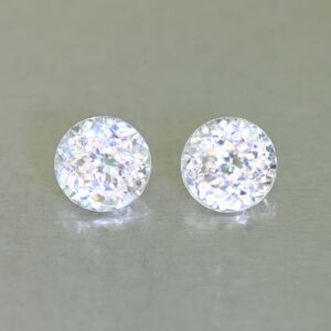 WhiteZircon round pair 5.9mm 2.46cts H zn7044