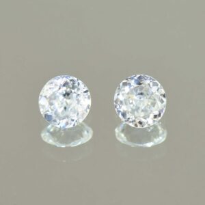 WhiteZircon round pair 6.0mm 2.00cts H zn5677