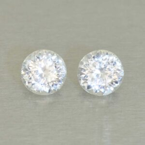 WhiteZircon round pair 6.0mm 2.49cts H zn5912