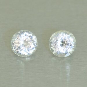 WhiteZircon round pair 6.4mm 2.92cts H zn5914