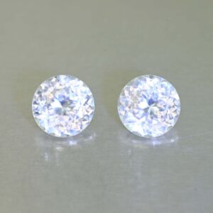 WhiteZircon round pair 9.5mm 9.82cts H zn7049 scaled 1