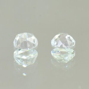WhiteZircon round rosecut pair 5.0mm 1.49cts H zn5660 b SOLD