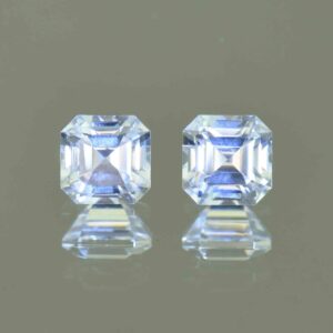 WhiteZircon sq eme cut pair 5.5mm 2.88cts H zn6689 SOLD