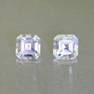 WhiteZircon sq eme cut pair 8.5mm 9.97cts H zn7054 scaled 1 SOLD